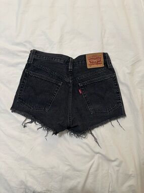 Women's Distressed Black Denim Levi’s Shorts